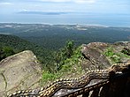 View of the coast near Kampot from Bokor mountain (Phnom Bokor).