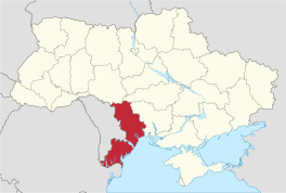 Die ligging van Odesa-oblast in Oekraïne