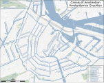 Map of the Amsterdam city centre with its canals.