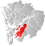 Kvinnherad markert med rødt på fylkeskartet