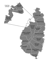 Carte des circonscriptions électorales de Sainte-Lucie