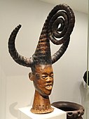 Headdress; early 1900s; wood, antelope skin, basketry, cane, metal; by Ejagham people; Cleveland Museum of Art (USA)