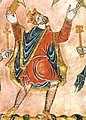 Image 23Edgar I of England in short tunic, hose, and cloak, 966 (from History of clothing and textiles)