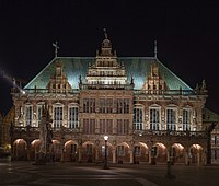 Bremer Rathaus bei Nacht