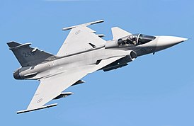 JAS 39 Gripen Воздушных сил Швеции на авиашоу в Кайвопуйсто