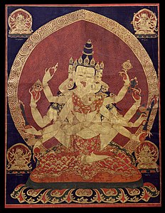 Thanka de Guhyasamaja Akshobhyavajra. Tibete Central, século XVII. Rubin Museum of Art