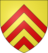 Blason avec 3 chevrons rouges sur fond jaune