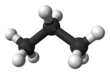 Ball and stick model of propane