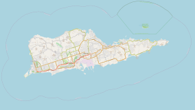 A map of the US Virgin Islands showing the location of Buck Island Reef National Monument