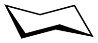 Cyklohexan i stolkonformation.