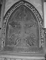 Stone cross with Book Pahlavi writings. Valiyapalli Church in Kottayam, Kerala, India.