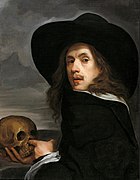 Self portrait by Michael Sweerts (skull was previously painted out)