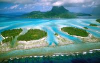 Ảnh từ phía trên Bora Bora ở Polynésie thuộc Pháp