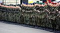オーストリア陸軍の兵士。兵科や部隊によって着用するベレーの色が異なる。