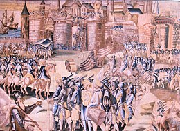 Description de l'image Le Siege de La Rochelle par le Duc d Anjou en 1573.jpg.