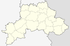 Mapa konturowa obwodu mohylewskiego, blisko centrum u góry znajduje się punkt z opisem „Mohylew”