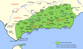 Map of the Emirate of Granada and the surrounding regions