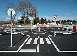 La piste d'apprentissage pour les jeunes cyclistes située près du stade des Pyrénées.