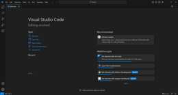 Visual Studio Code in esecuzione su Windows 10