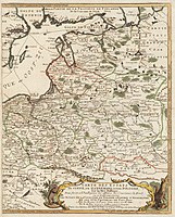 Карта Речі Посполитої до якої входила Волинь, Поділля, видана в Парижі в 1700 році