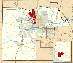 Location o Peoria in Maricopa Coonty an Yavapai Coonty, Arizona.