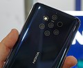 Image 19The back of a Nokia 9 PureView. It features a five-lens camera array with Zeiss optics, using a mixture of color and monochrome sensors. (from Smartphone)