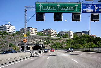 Fredhällsbron och Fredhällstunneln.