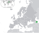 ヨーロッパにおけるアゼルバイジャンの地図
