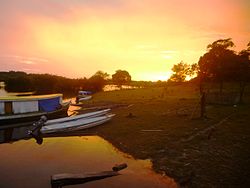 Sunset on the island Michilhes, within the municipality of Maués, Brazil.