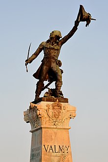 A statue of General Kellermann calling to his troops