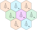 Image 8Cellular networks work by only reusing radio frequencies (in this example frequencies f1-f4) in non adjacent cells to avoid interference (from Mobile phone)