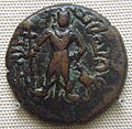 Coin of the Yaudheyas 200 BCE, depicting Murugan with the Vel.