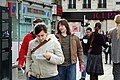 Pedestrians were given flyers about Scientology and its practices.