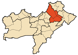 Map of Algeria highlighting Oran Province