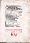 Colophon, stampato in rosso, del primo incunabolo di Valerio Massimo con data certa (Magonza, Peter Schöffer, 14 giugno 1471)