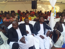 The Baganda men traditional wear at an introduction ceremony.