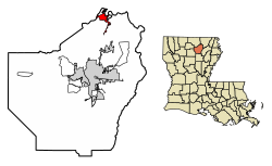 Location of Sterlington in Ouachita Parish, Louisiana.