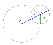 Construccion d'un segment de longor egala al nombre d'aur.