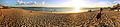 Panorama over het strand