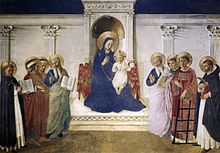 Painting of the Madonna in cold colours