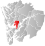 Fusa markert med rødt på fylkeskartet