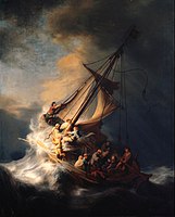 Rembrandt, The Storm on the Sea of Galilee, 1633. The painting is still missing after robbery from the Isabella Stewart Gardner Museum in 1990.