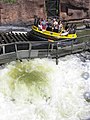 Radja River in Walibi Belgium, 12-Personen-Boot auf dem Transport, Pumpenauslass, Hersteller: Intamin