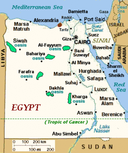 Geografska lega Aleksandrije v Egiptu (na severu)
