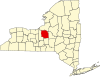 Map of New York highlighting Onondaga County