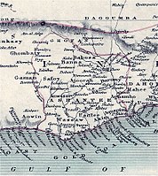 Empire of Ashanti den de Gold Coast dema map.