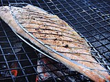 Grilling salmon