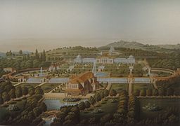 Vue d'ensemble de la résidence royale par Zanth, 1855