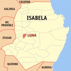 Map of Isabela with Luna highlighted