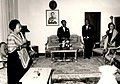 Emperor Haile Selassie attending a dinner reception at the embassy in 1968